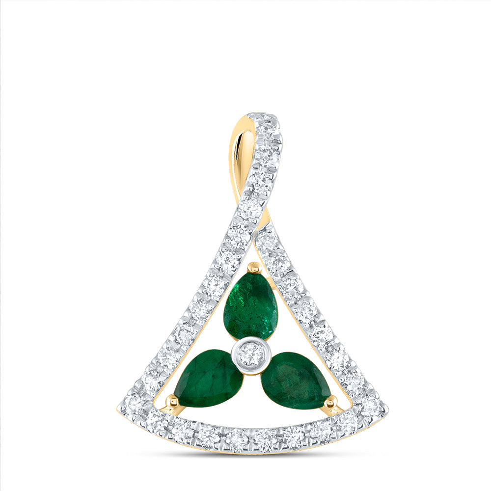 1/5CTW-DIA ANA M 1/3CTW-PS-EM NAT GEM PENDANT
