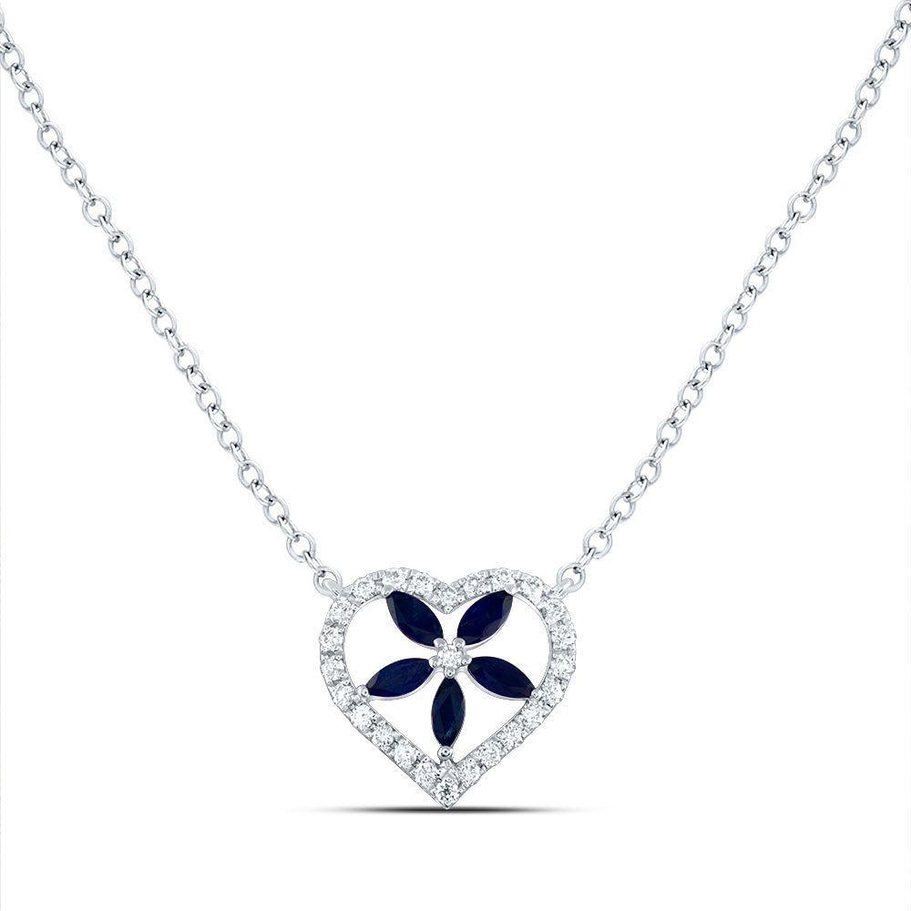 1/6CTW-DIA ANA M 1/4CTW-MQ-BS NAT GEM NECKLACE (18 INCH)