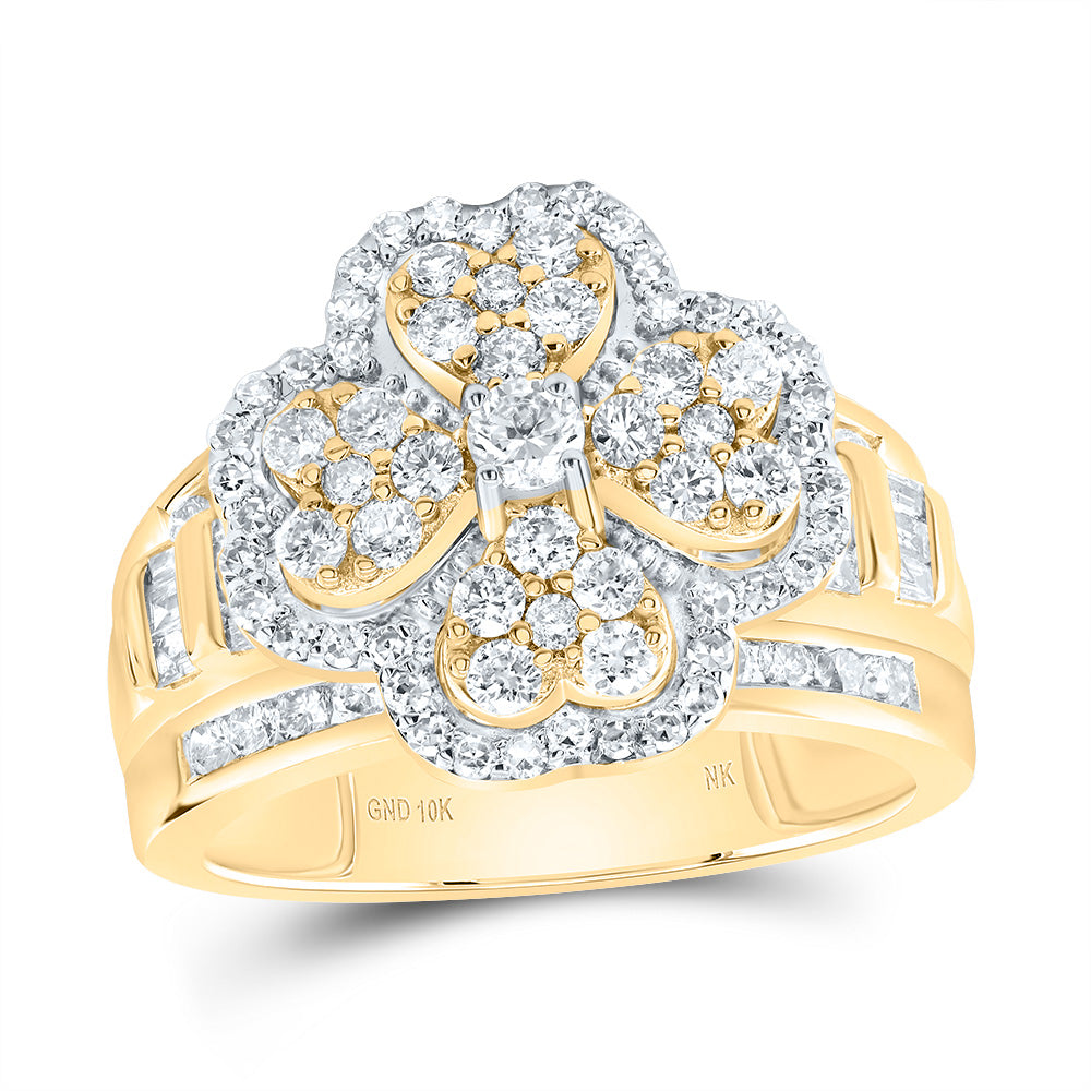 1 3/8CTW-DIA NK FASHION HEART CLOVER RING