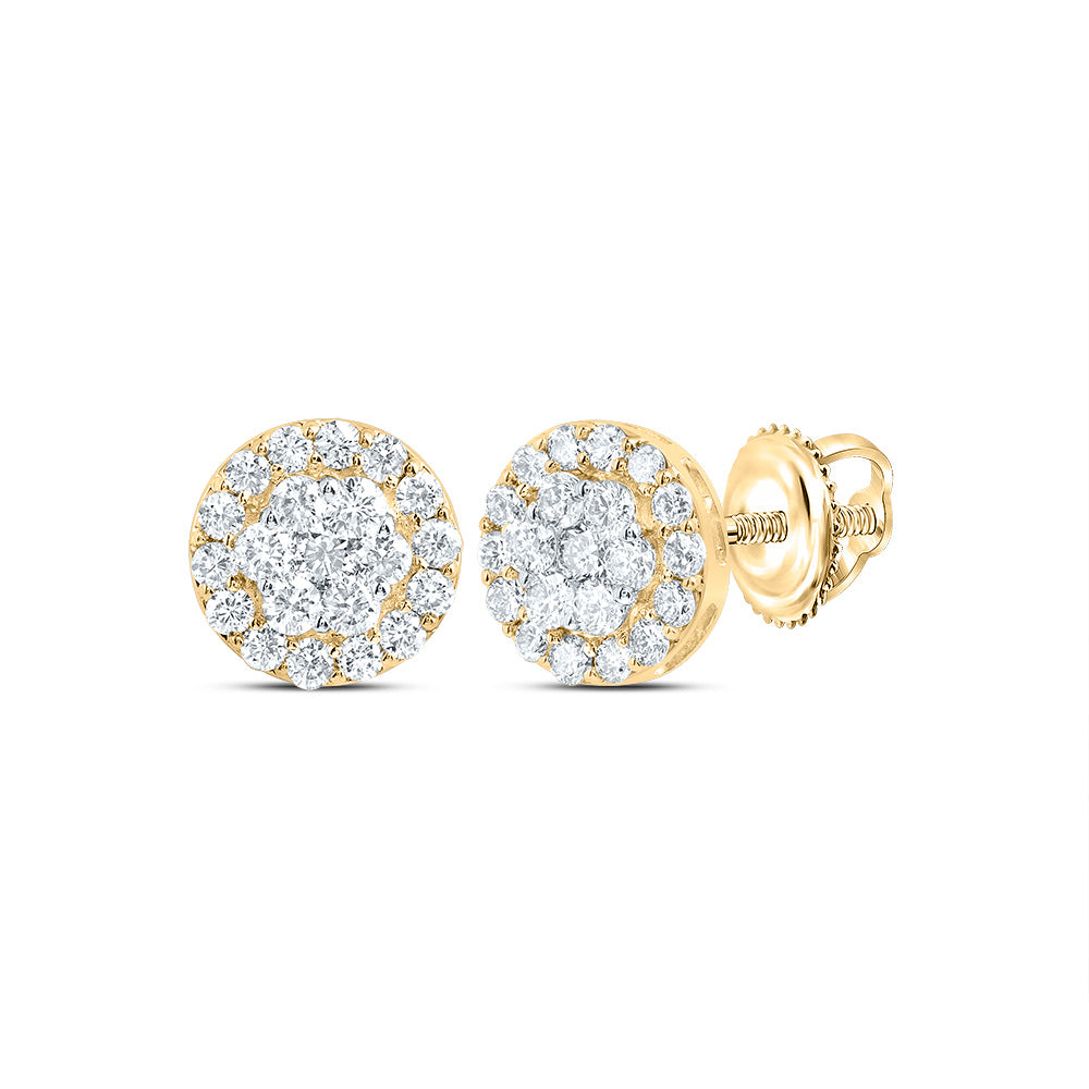 1CTW DIA NK ROUND FLOWER STUD EARRING
