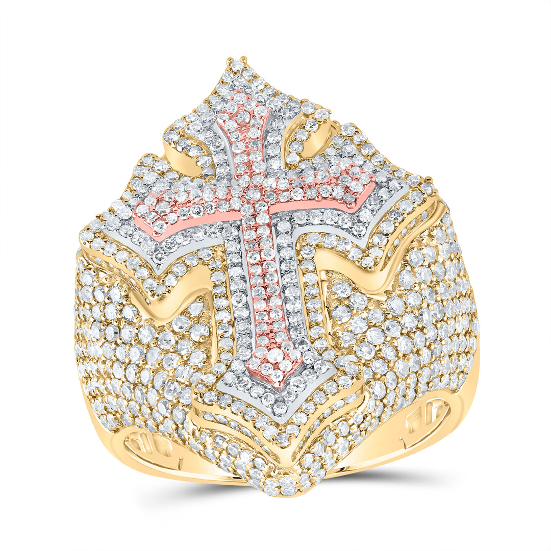 2 7/8CTW-DIA NK CROSS MENS RING