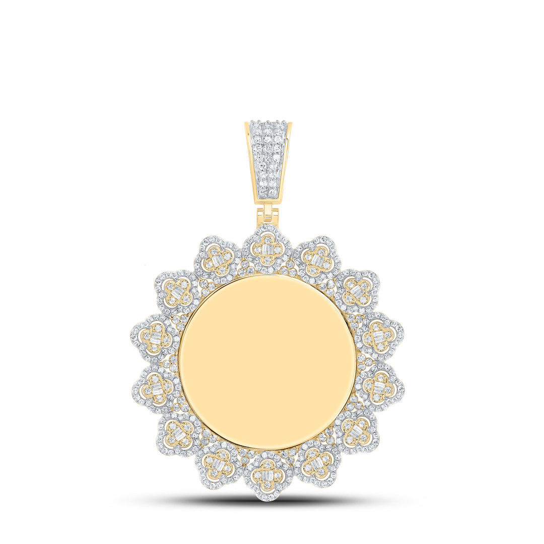 1 1/2CTW-DIA NK FANUK MEMORY ROUND CLOVER MENS CHARM