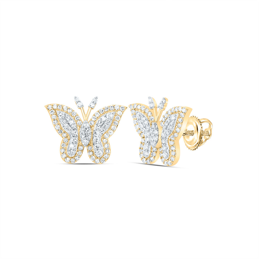 1/2CTW-DIA NK FASHION BUTTERFLY STUD EARRING