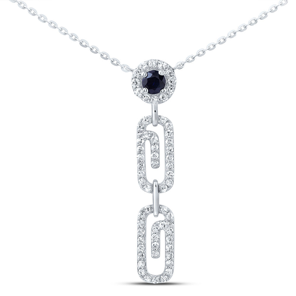 1/4CTW-DIA CN 3MM RD-BS NAT GEM PAPER CLIP NECKALCE(18 INCH)