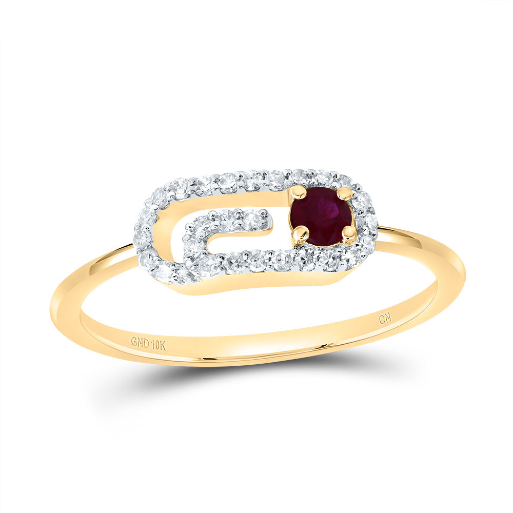 1/8CTW-DIA CN 3MM RD-RU NAT GEM PAPER CLIP RING