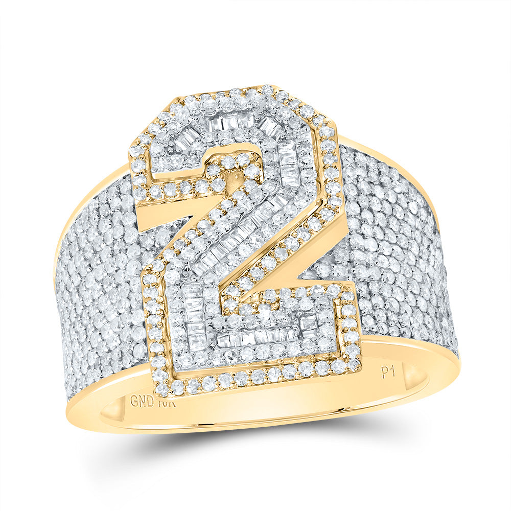 1 5/8CTW-DIA P1 NUMBER "2" MEN'S RING