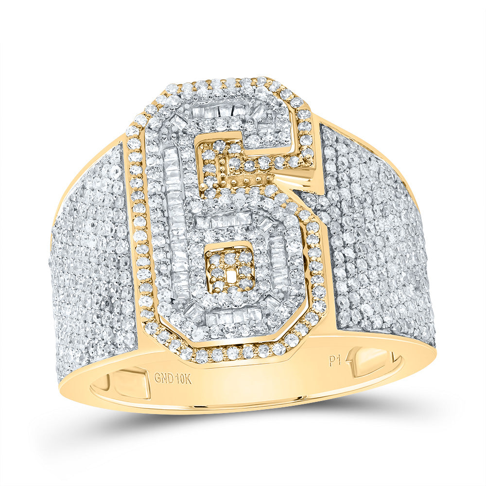 1 5/8CTW-DIA P1 NUMBER "6" MEN'S RING