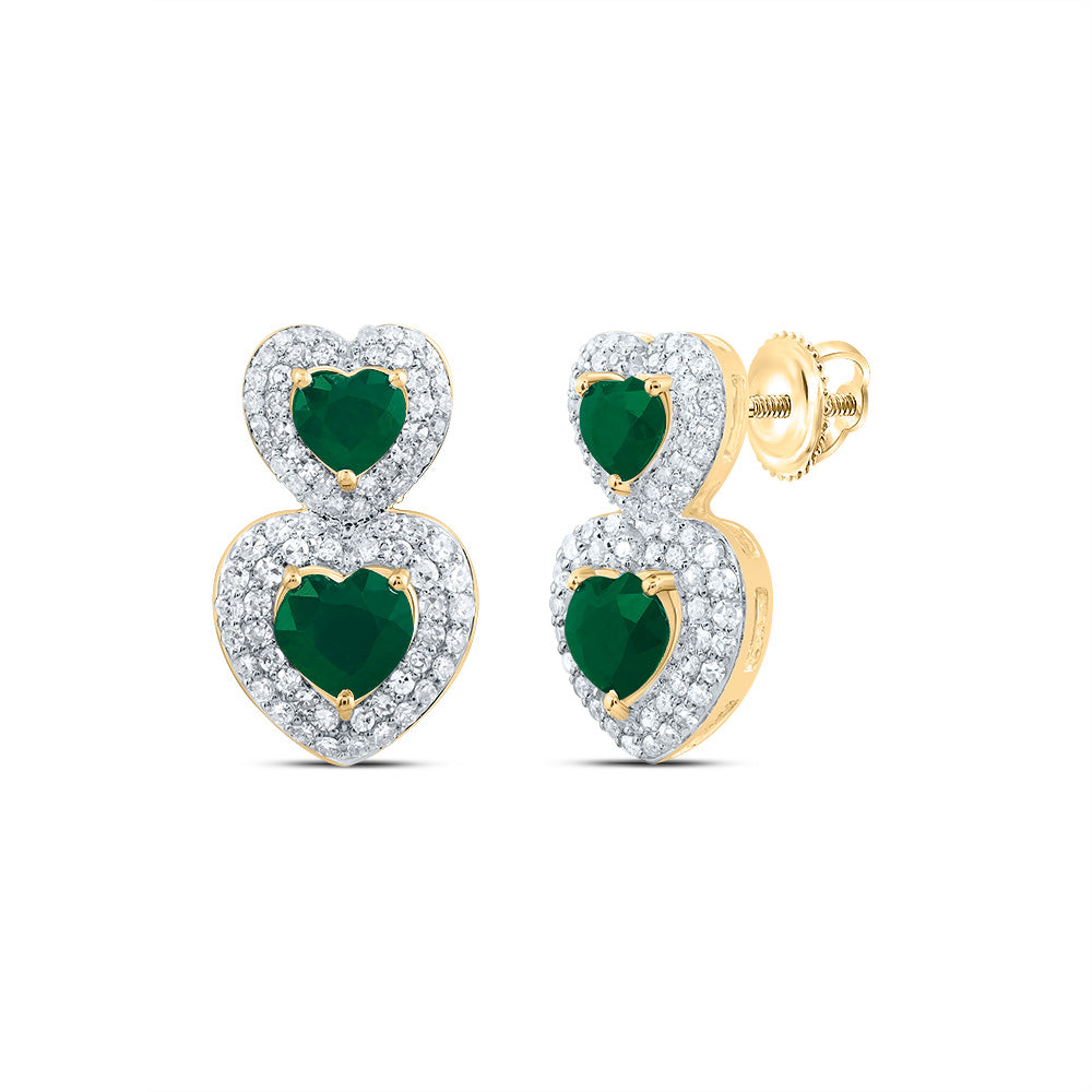 1/2CTW-DIA CN 1 5/8CTW HS-EM NAT GEM FASHION HEART EARRING