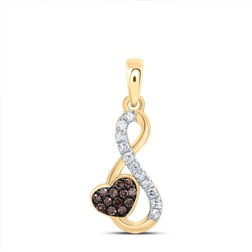 1/8CTW-DIA P1 GIFT COGNAC NATURAL DIAMOND INFINITY HEART PENDANT