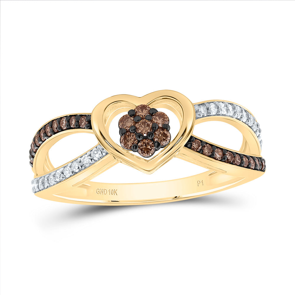 1/3CTW-DIA P1 GIFT COGNAC NATURAL DIAMOND HEART RING