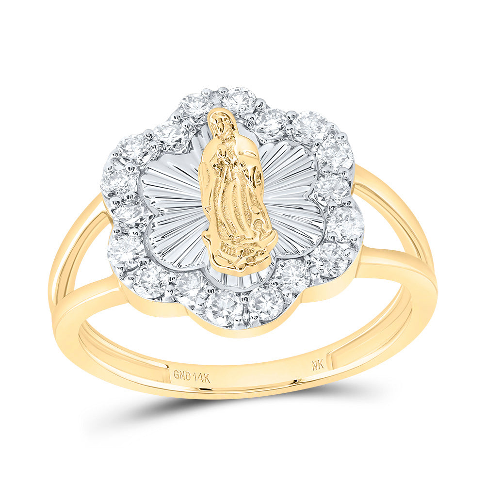 1/2CTW-DIA NK FASHION VIRGIN MOTHER MARY FLOWER LADIES RING