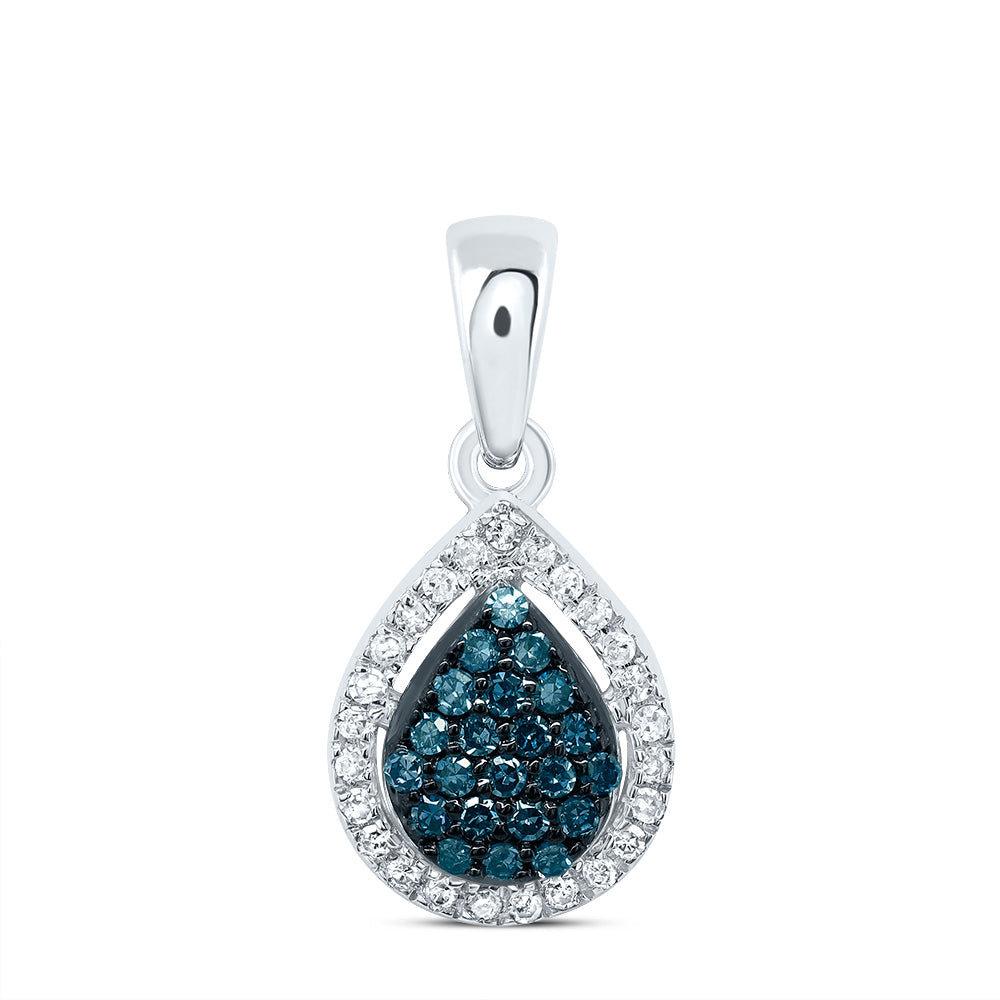 1/6CTW-DIA P1 GIFT BLUE DIAMOND PEAR PENDANT