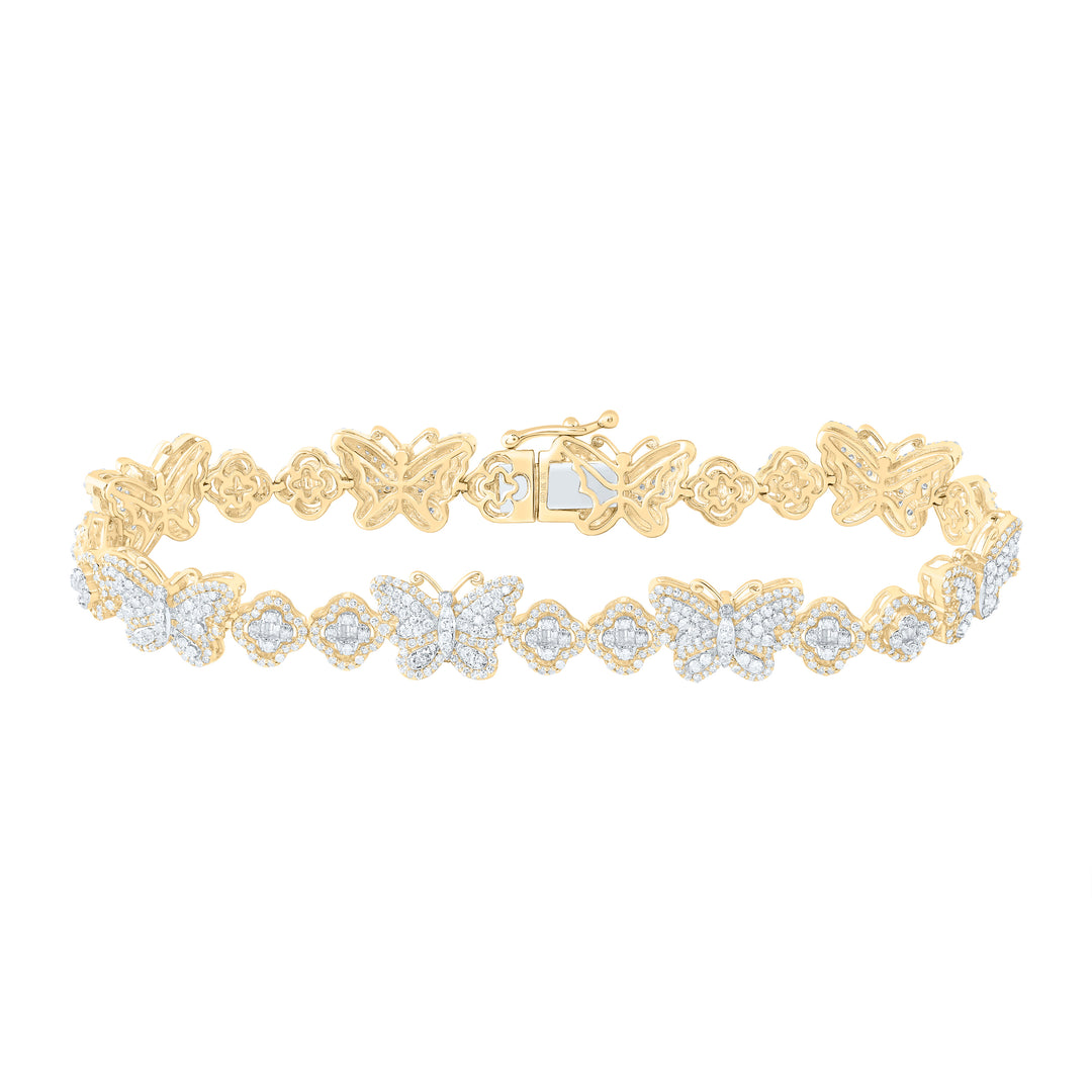 2 1/2CTW-DIA NK CLOVER BUTTERFLY LADIES BRACELET (7 INCH)
