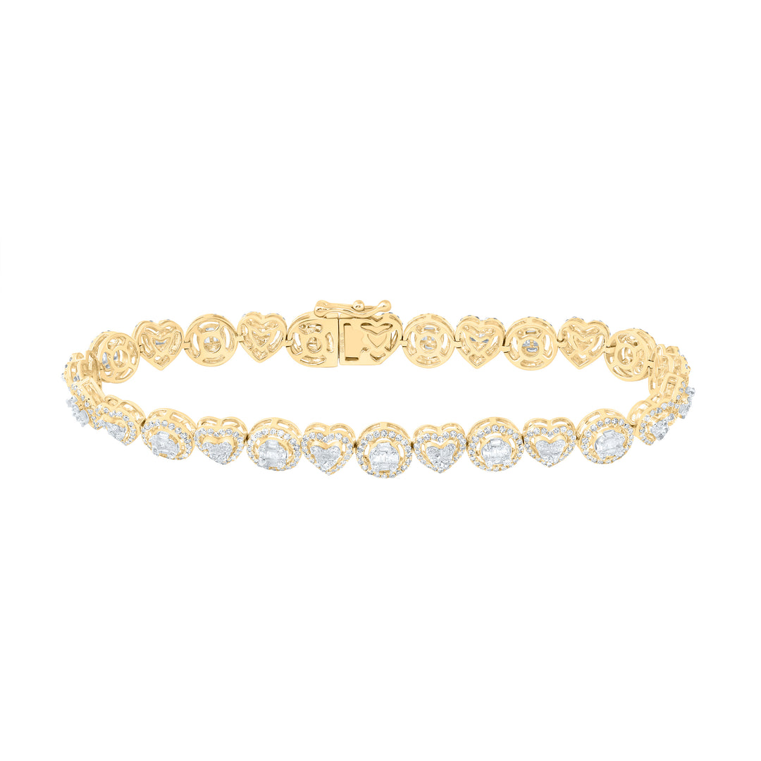 2 1/2CTW-DIA NK HEART ROUND LADIES BRACELET (7 INCH)
