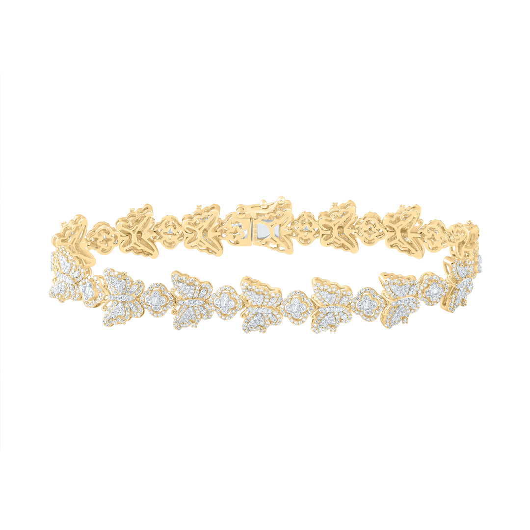 2 7/8CTW-DIA NK CLOVER BUTTERFLY LADIES BRACELET (7 INCH)