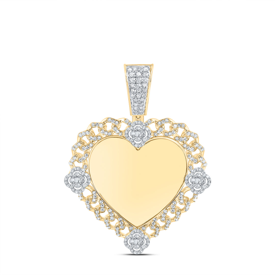 1CTW-DIA NK MEMORY CLOVER HEART MENS CHARM