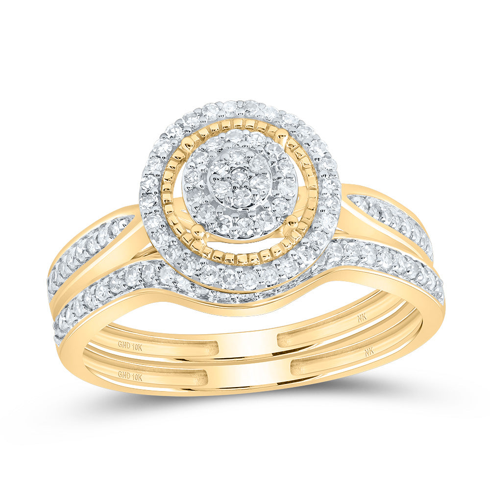 3/8CTW-DIA NK FASHION ROUND BRIDAL SET