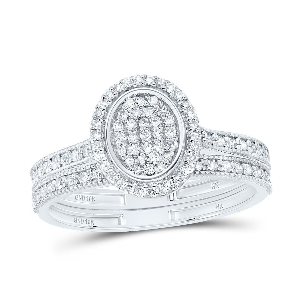 3/8CTW-DIA NK FASHION OVAL BRIDAL SET