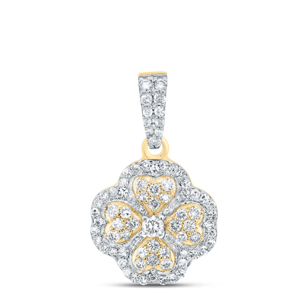 3/8CTW-DIA NK FASHION CLOVER PENDANT
