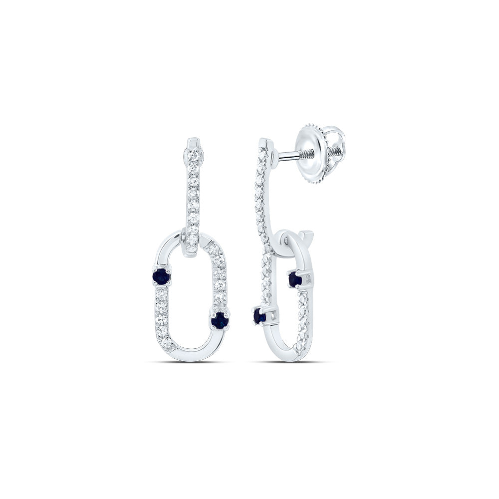 1/6CTW-DIA CN 1/20CTW RD-BS NAT GEM PAPER CLIP DANGLING EARRING