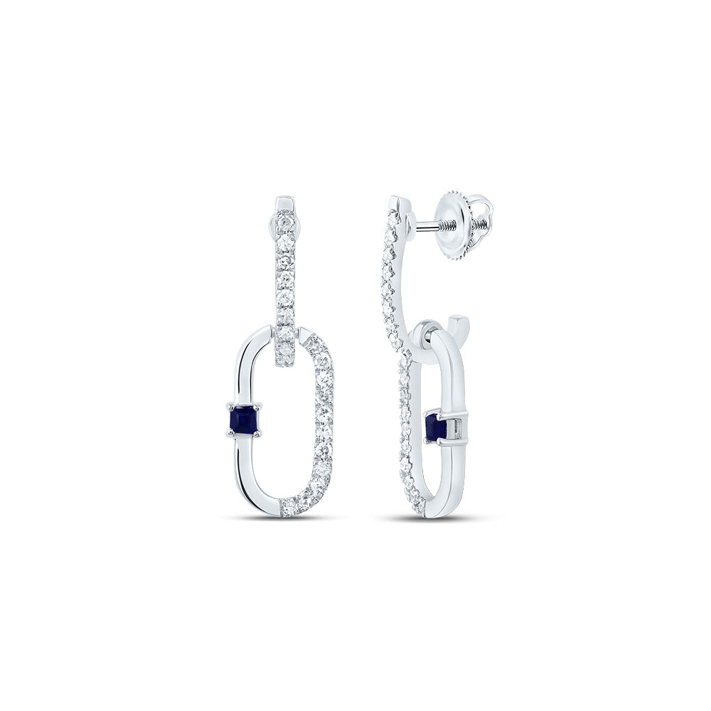 1/6CTW-DIA CN 1.5MM PR-BS NAT GEM PAPER CLIP DANGLING EARRING