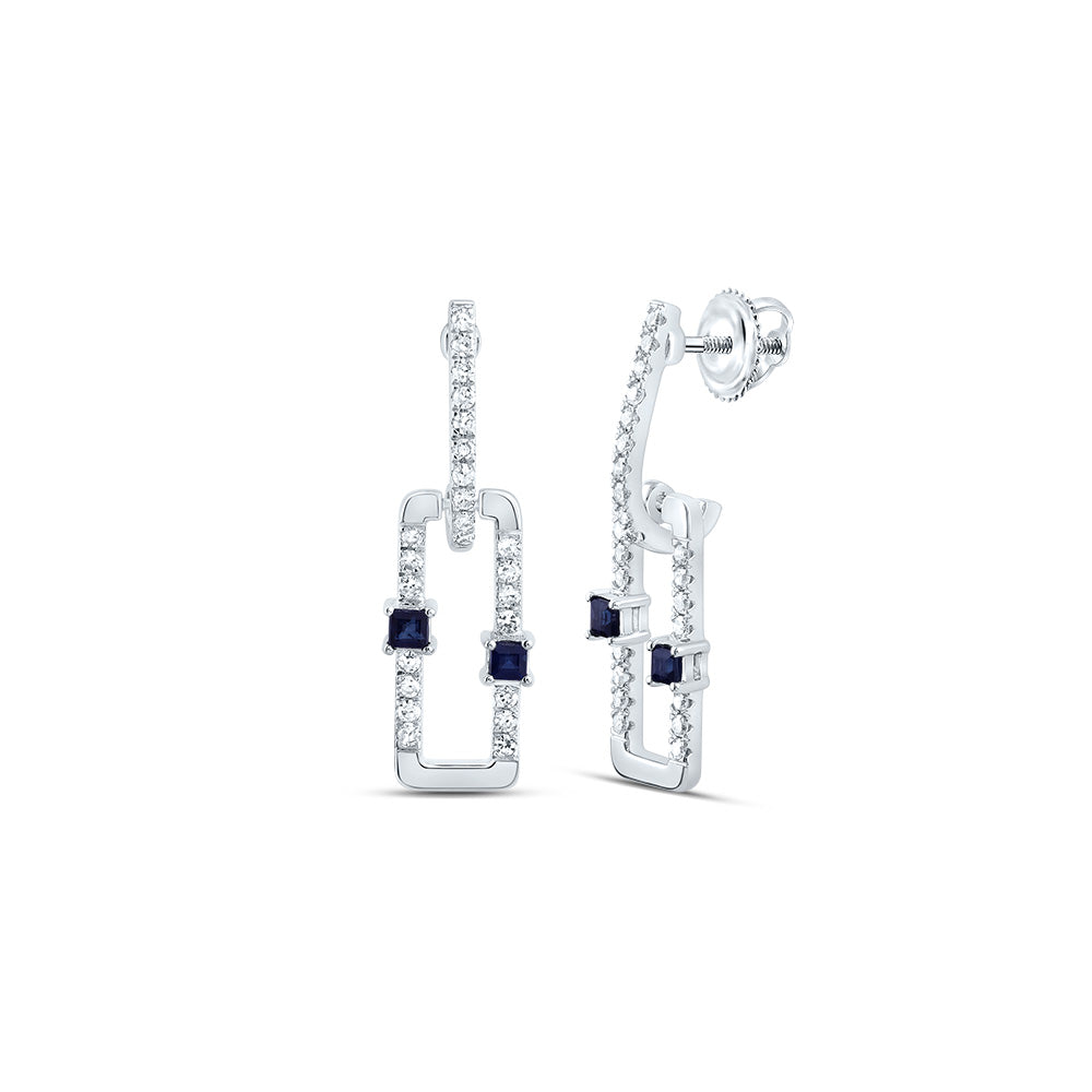 1/5CTW-DIA CN 1/8CTW PR-BS NAT GEM PAPER CLIP DANGLING EARRING