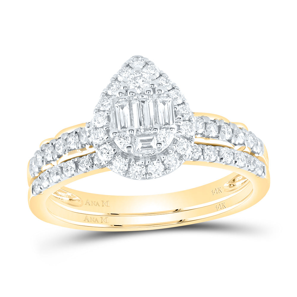 3/4CT-DIA ANA M DIANA PEAR BRIDAL SET