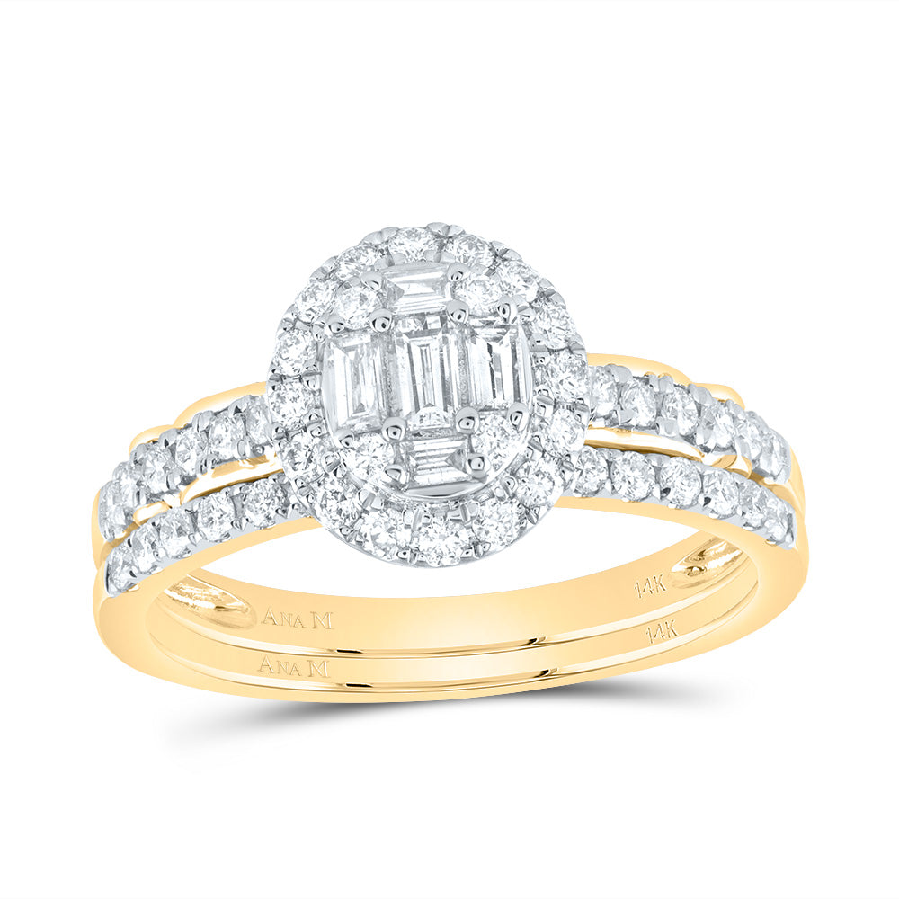3/4CT-DIA ANA M DIANA OVAL BRIDAL SET