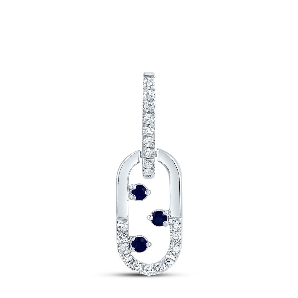 1/10CTW-DIA CN 1/20CTW RD-BS NAT GEM PAPER CLIP PENDANT