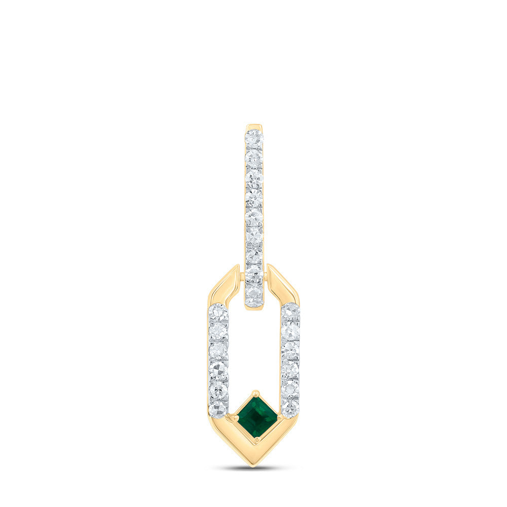 1/10CTW-DIA CN 1.7MM PR-EM NAT GEM PAPER CLIP PENDANT