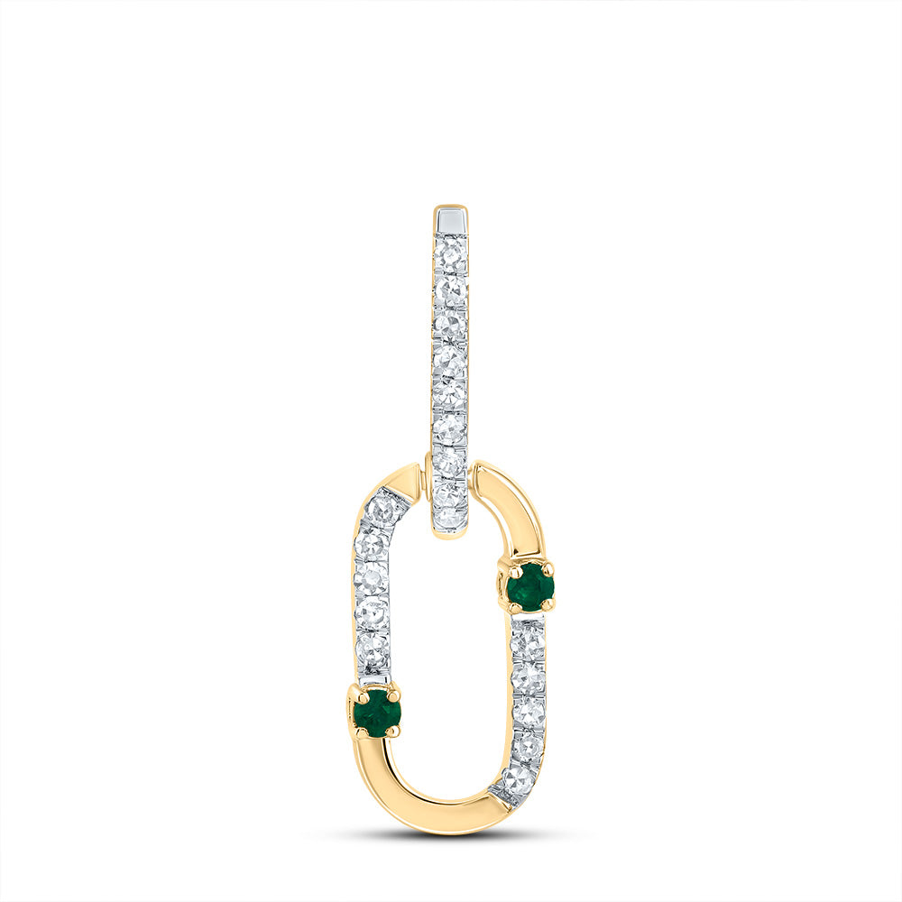 1/12CTW-DIA CN 0.03CTW RD-EM NAT GEM PAPER CLIP PENDANT