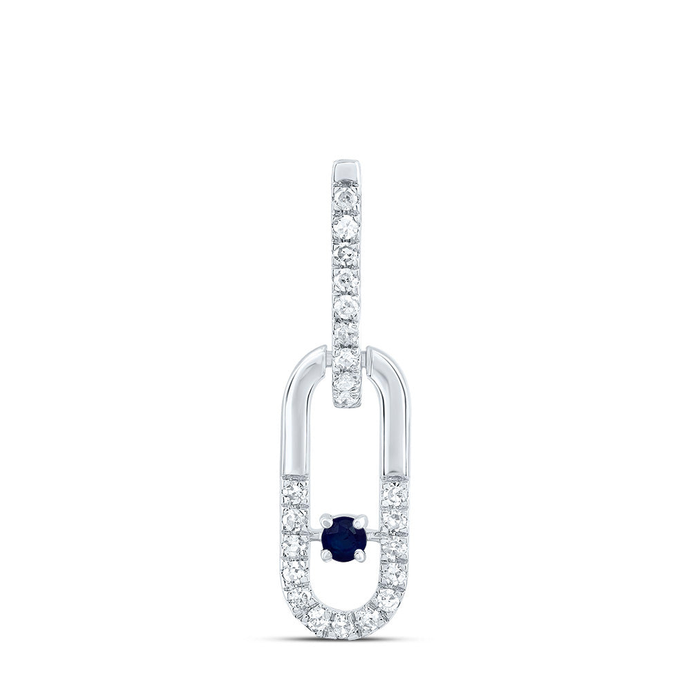 1/10CTW-DIA CN 1.8MM RD-BS NAT GEM PAPER CLIP PENDANT