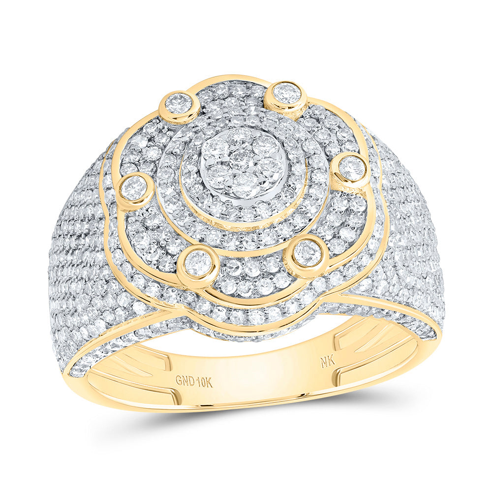 1 7/8CTW-DIA NK FASHION FLOWER MENS RING