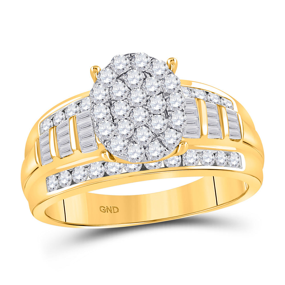 14kt Two-tone White Gold Womens Round Diamond Cocktail Band Ring 1-1/2 Cttw