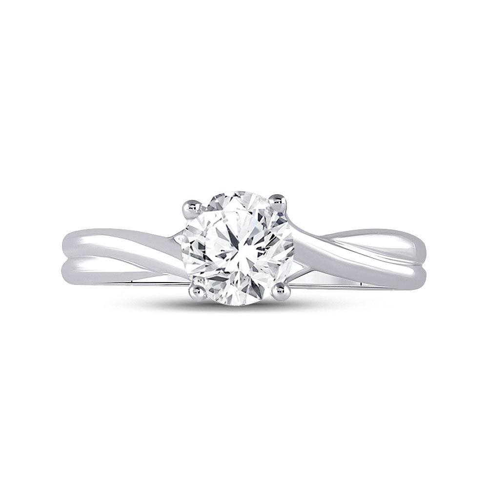 14kt White Gold Womens Round Diamond Solitaire Bridal Wedding Engagement Ring 1 Cttw