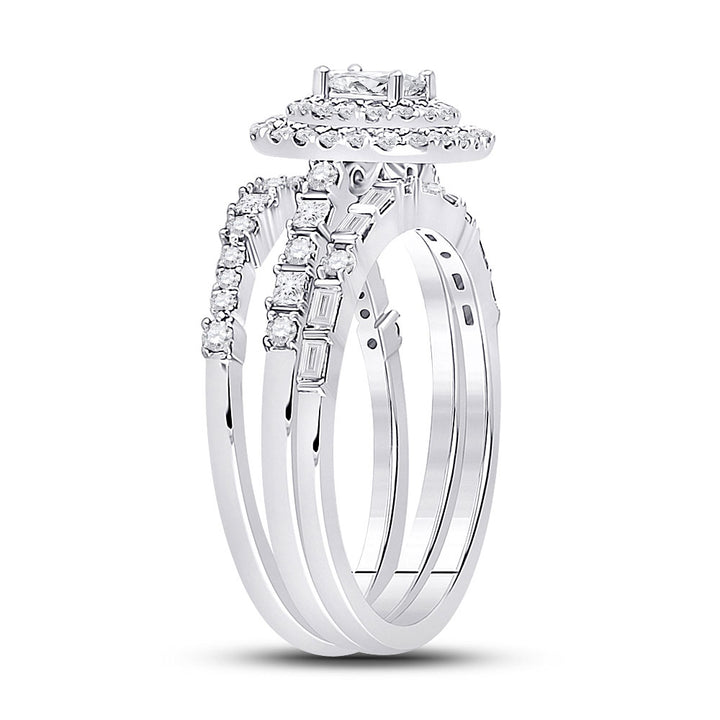 14kt White Gold Princess Diamond Solitaire Bridal Wedding Engagement Ring 1 Cttw
