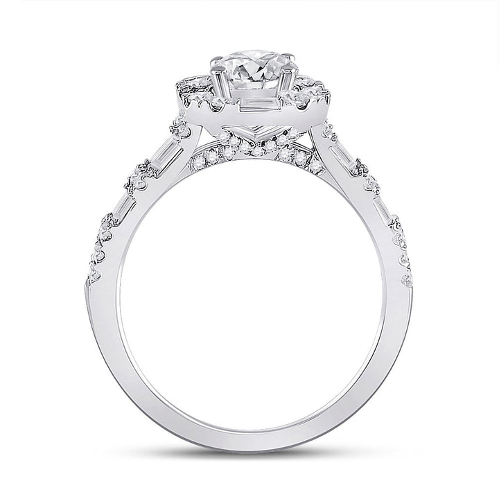 14kt White Gold Round Diamond Solitaire Bridal Wedding Engagement Ring 1-3/4 Cttw
