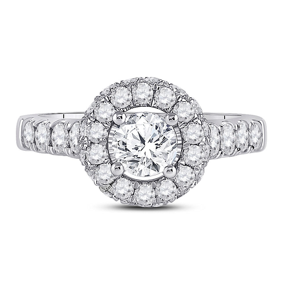 14kt White Gold Round Diamond Solitaire Bridal Wedding Engagement Ring 2-1/5 Cttw