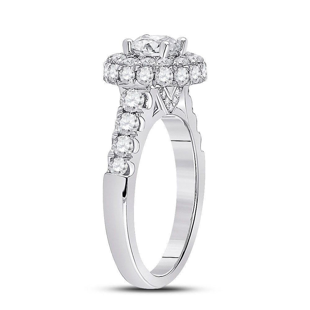 14kt White Gold Round Diamond Solitaire Bridal Wedding Engagement Ring 2-1/5 Cttw