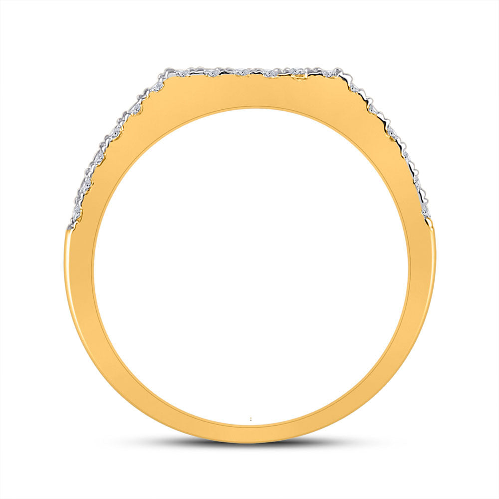 14kt Yellow Gold Princess Diamond Square Bridal Wedding Ring Band Set 5 Cttw