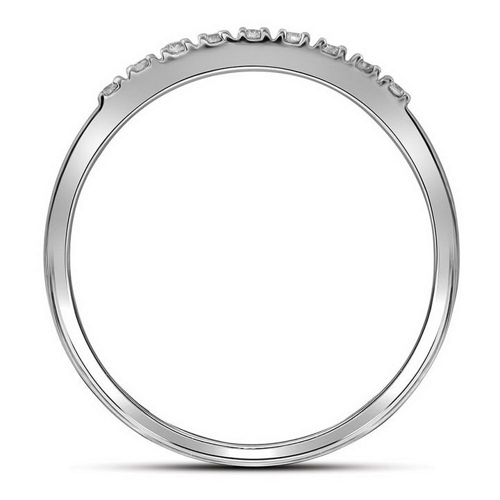 10kt White Gold Womens Round Diamond Square Bridal Wedding Engagement Ring Band Set 1/3 Cttw