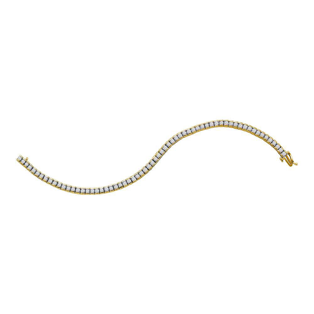 14kt Yellow Gold Women's Round Diamond Tennis Bracelet 3/4 ctw