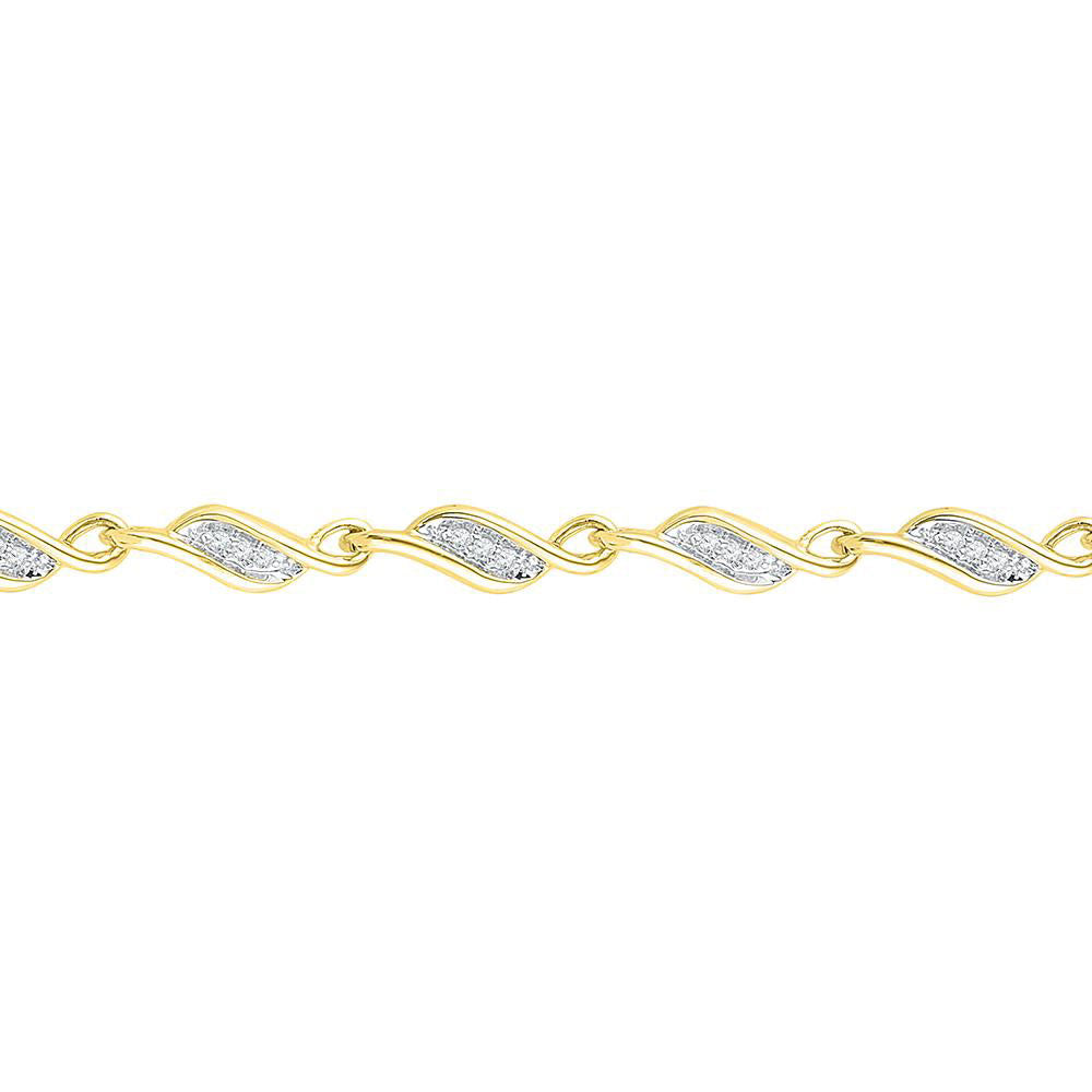 10kt Yellow Gold Women's Diamond Bracelet 1/4 ctw