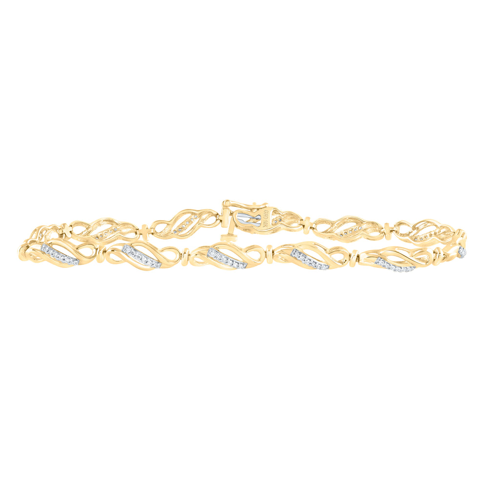 10kt Yellow Gold Women's Diamond Bracelet 1/3 ctw - view 2