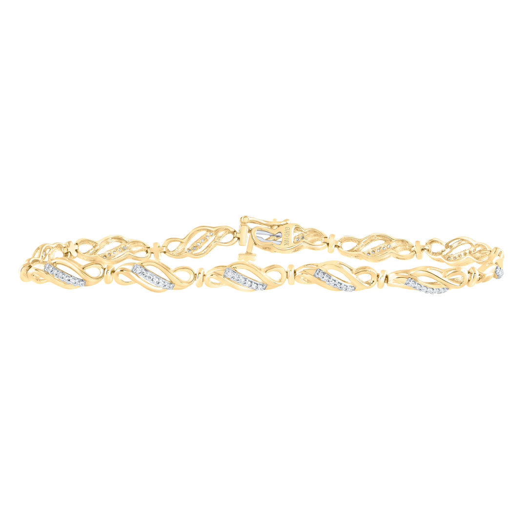 10kt Yellow Gold Women's Diamond Bracelet 1/3 ctw - view 2