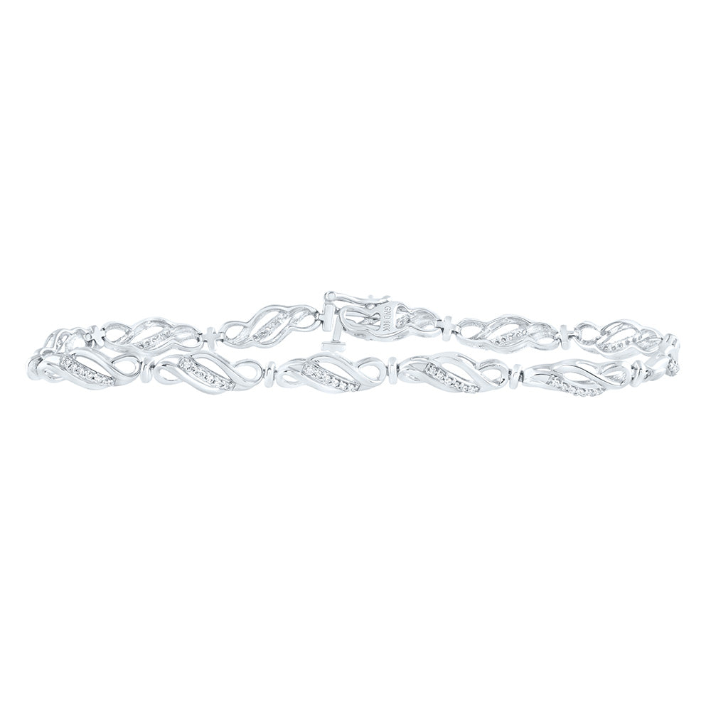 10kt White Gold Women's Diamond Bracelet 1/3 ctw
