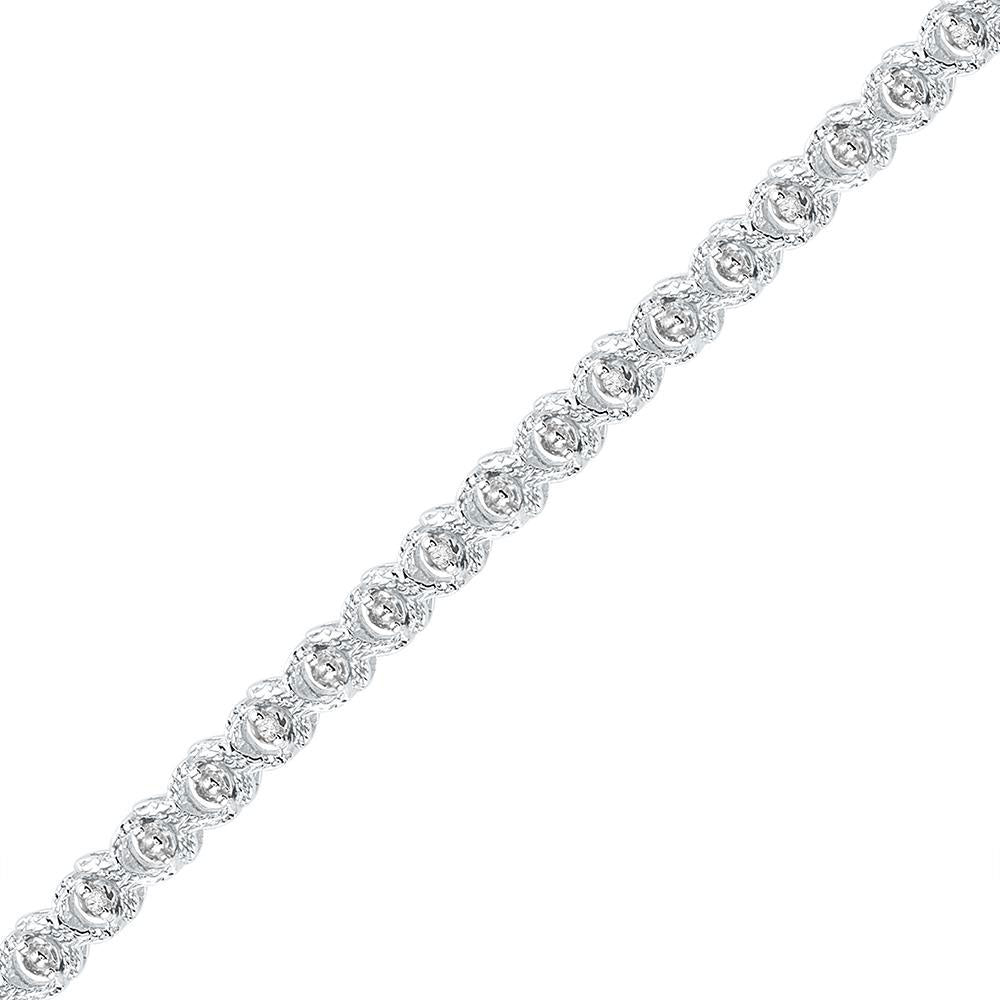 10kt White Gold Women's Diamond Bracelet 1/10 ctw