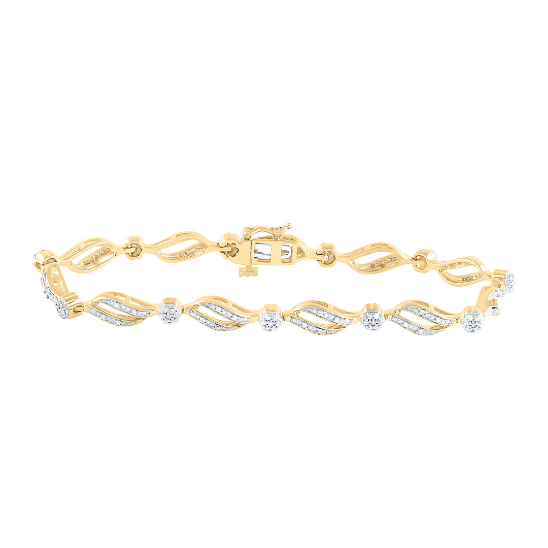 10kt Yellow Gold Women's Diamond Bracelet 1/2 ctw