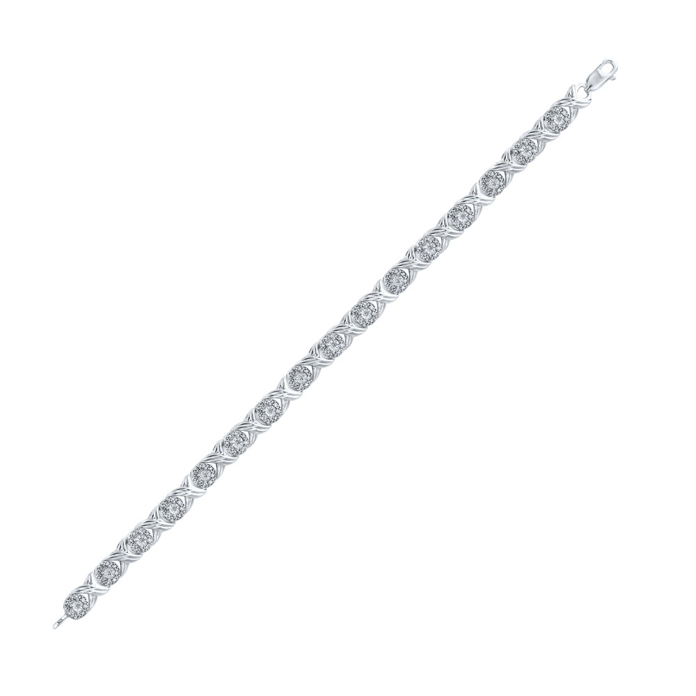 10kt White Gold Women's Diamond Bracelet 5/8 ctw