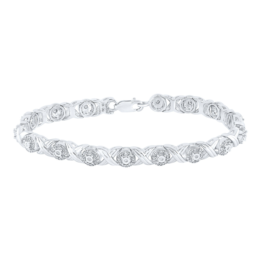 10kt White Gold Women's Diamond Bracelet 5/8 ctw - view 2